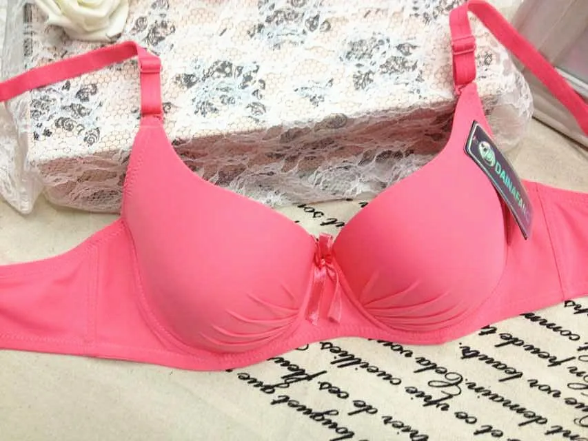 

Hot New Smooth Solid cotton Brand Bra for Women Large Size Full Cup Push Up Bra Adjusted Back Closure bow Bralette soutien gorge
