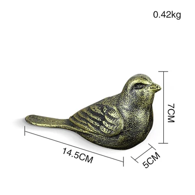 bird gold Ручная работа, антикварная Золотая Милая птица, кошка, собака, лягушка, свинья, белка, фигурки животных, дизайн чугунная металлическая напольная дверь - Цвет: bird gold