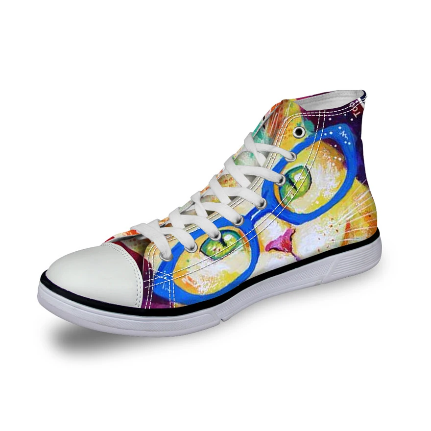 WHEREISART/Модная женская парусиновая обувь с высоким берцем повседневная на