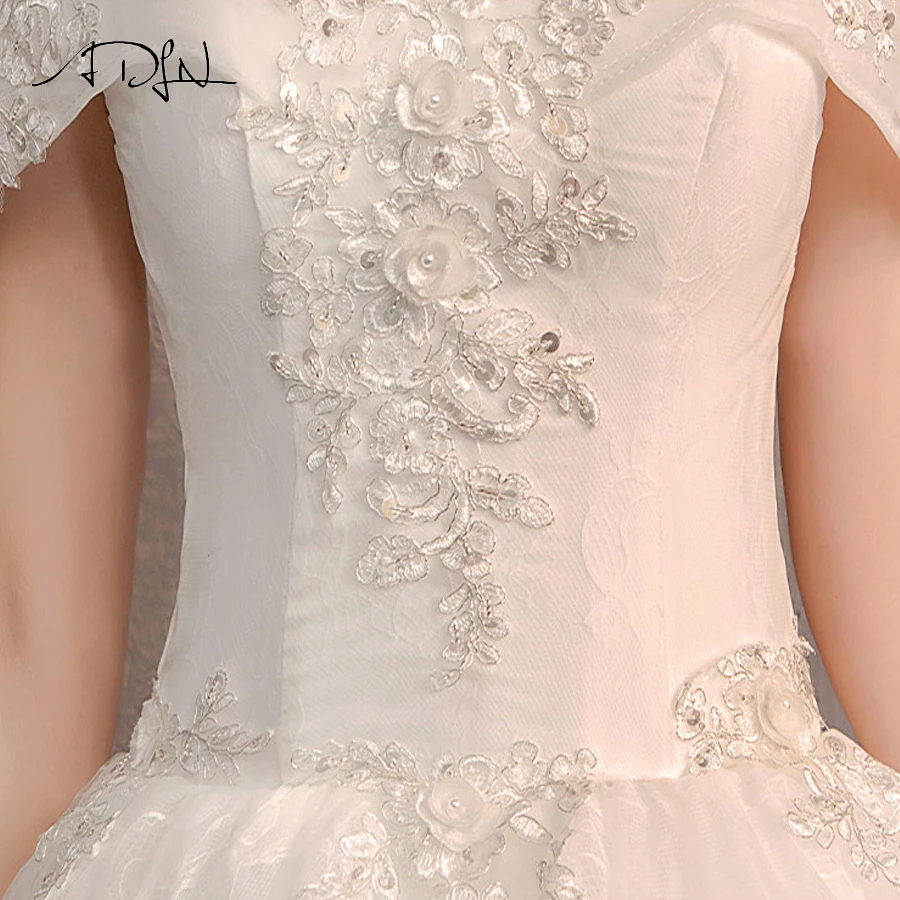 ADLN Lace Appliques Ball Gown Cheap Wedding Dresses Off The Shoulder Boat Neck Bridal Gowns Robe De Mariage | Свадьбы и торжества