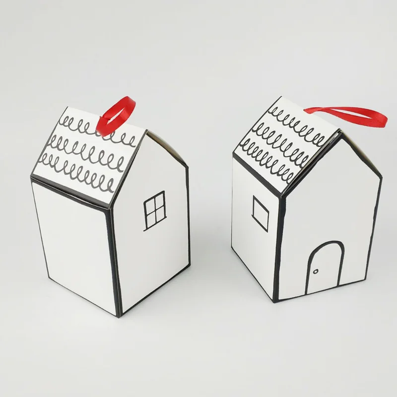 50 шт. маленький дом коробка дизайн печенье конфеты крещение Bonbonniere подарочные