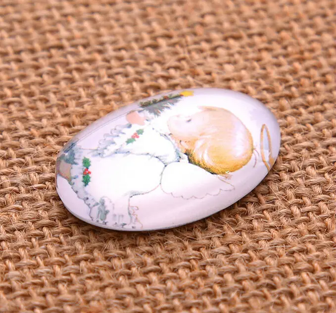 13*18/18*25/30*40mm little Angel baby pattern ellipse Handmade Photo Glass Cabochons & Glass Dome Cover Pendant Cameo Settings