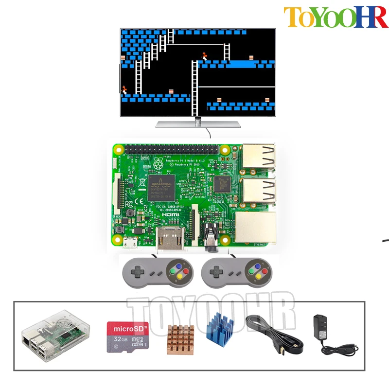 Малиновый пирог 3 поколения типа B Аркадный Игровой Комплект Raspberry PI игровой