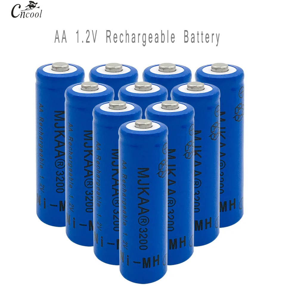 10 шт АА Ni MH 3200 mAh Батарея 2A батарейки 1 2 V аа Перезаряжаемые для дистанционного