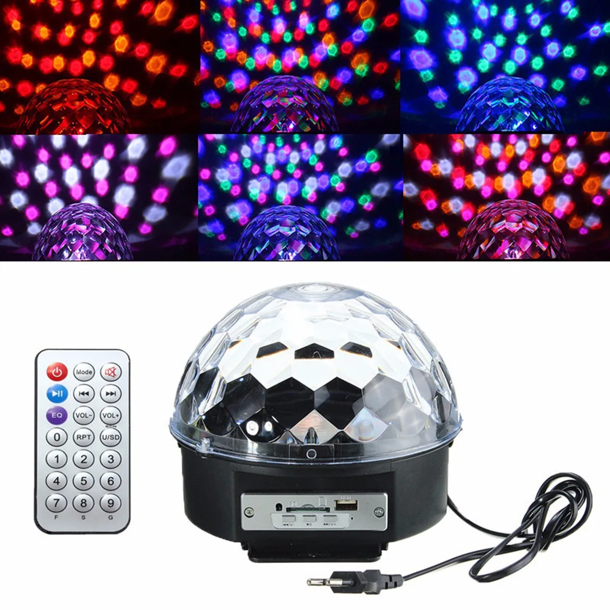 

Jiguoor Digital LED RGB Crystal Magic Ball Effect Light for Christmas Halloween Stage Party Disco DJ Bar Lighting AC110V-240V