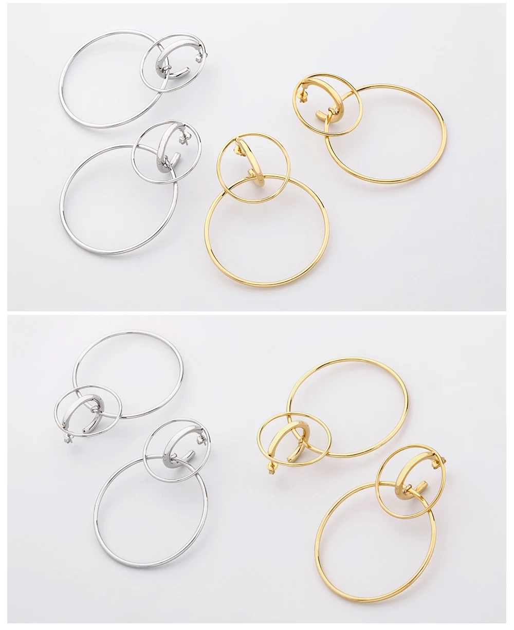VAROLE High Quality Gold Color Stainless Steel Long Earrings for Women New Arrival Simple Style Silver Color Earring