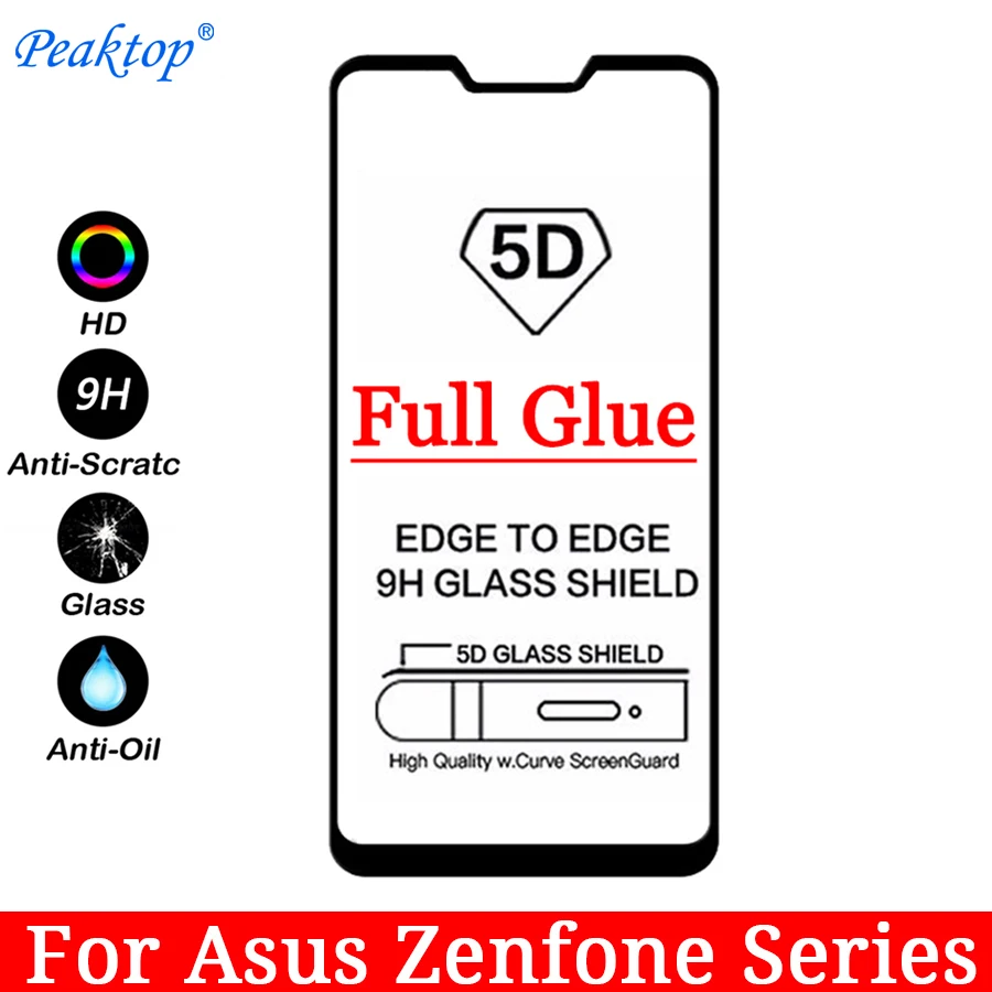 

5pcs Full Cover Tempered Glass For ASUS Zenfone MAX PRO M1 ZB601KL ZB602KL For M2 ZB631KL ZB633KL Full Glue 9D Screen Protector