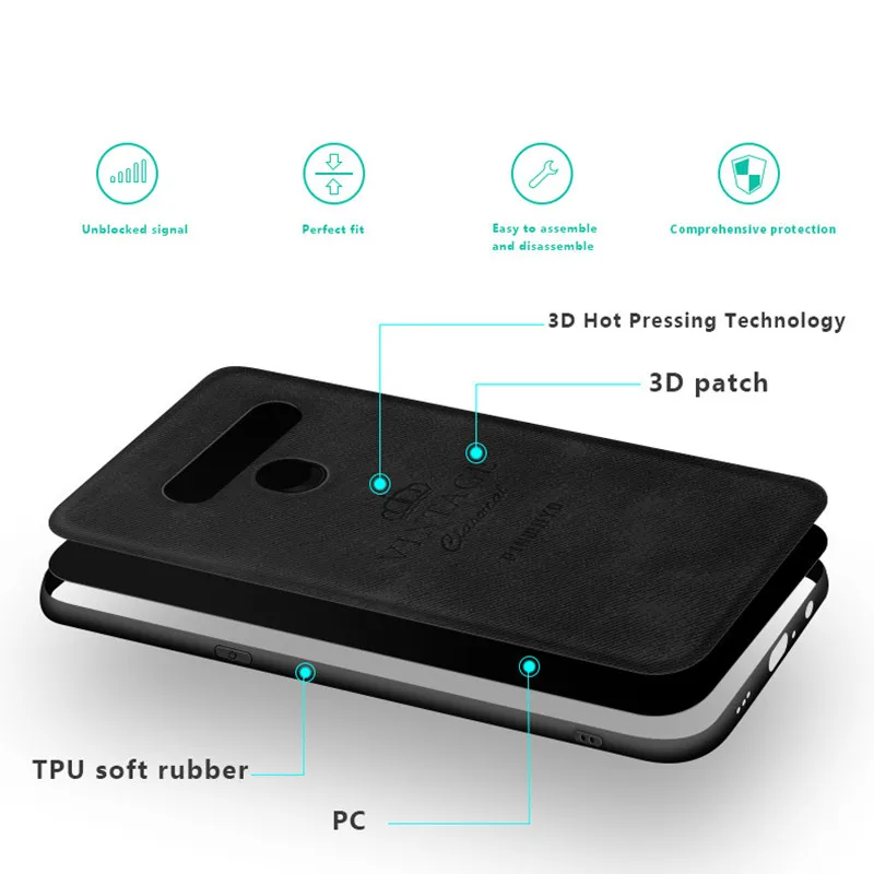 V40 ThinQ чехол PINWUYO TPU + PC для LG задняя крышка Бизнес ударопрочный телефон 6 4 дюймов |