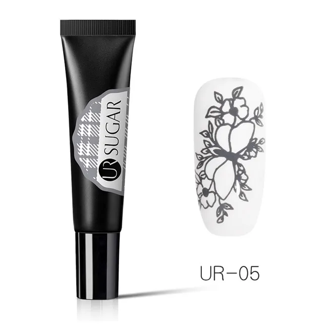 UR-05 Ur Sugar 8 мл Гель-лак для штамповки ногтей черно-белый дизайн ногтей печать УФ-гель лак замачиваемый лак для ногтей штамповка пластины - Цвет: UR-05