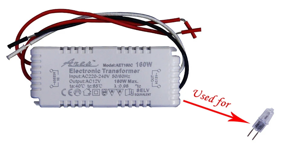 Диммируемый 120 Вт 160 Вт 180 Вт 200 Вт AC220V к AC12V электронный трансформатор для G4/G5.3 MR16 кварцевая галогенная лампа хрустальная лампа CE