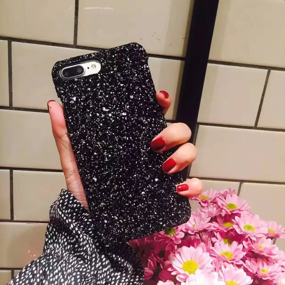 Back Covers For Iphonex Shining Sparkle Glitter Cases Ipone 6 6s Women Lady Girls' Bling Hard Case Iphone7 8 plus Capas | Мобильные