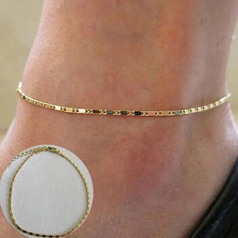 Браслет на ногу BUENOS Gold Silve moda praia модные летние пляжные украшения для ног