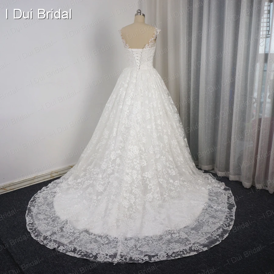 Свадебное платье без рукавов Кружевное Слои перламутровыми бусинами поясом пояс