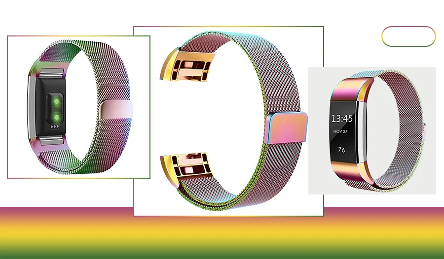 Запасной ремешок SCOMAS для браслета FitBit Charge 2 Миланская Петля из нержавеющей стали с магнитным замком браслет на запястье