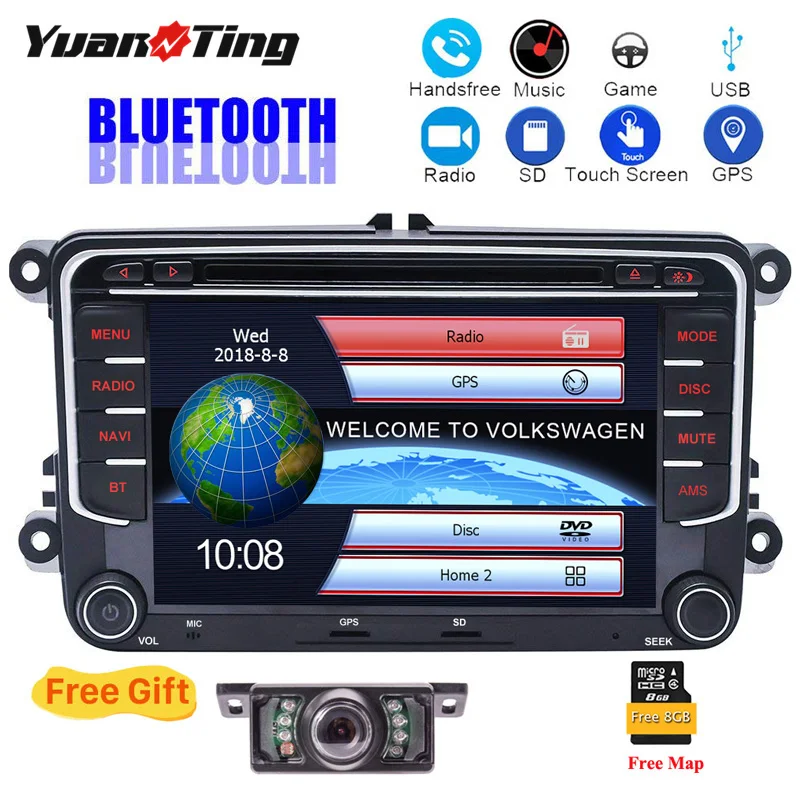 YuanTing 7 дюймов сенсорный экран автомобильный GPS CD DVD Bluetooth 2DIN Радио стерео плеер для