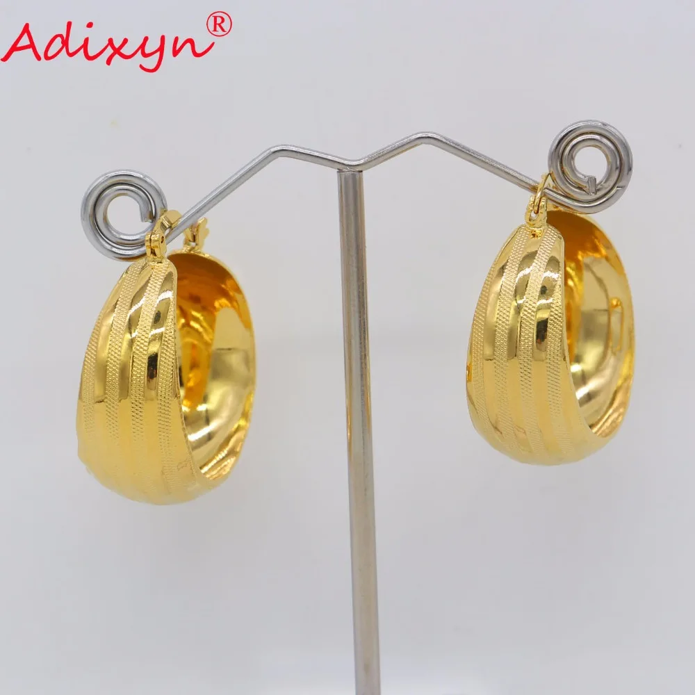 Adixyn индийские Золотые серьги кольца большой круг для женщин/девочек золотые