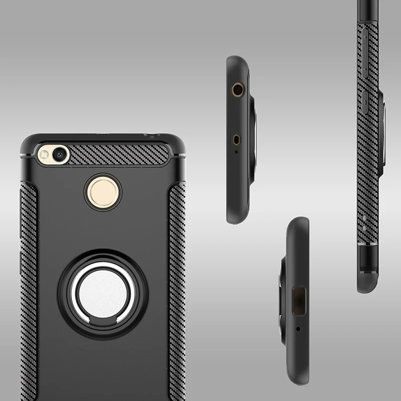 Reaoom Luxury Phone Case for Xiaomi Redmi 3S Soft Hard with Ring Business Back Cover Capa Funda |