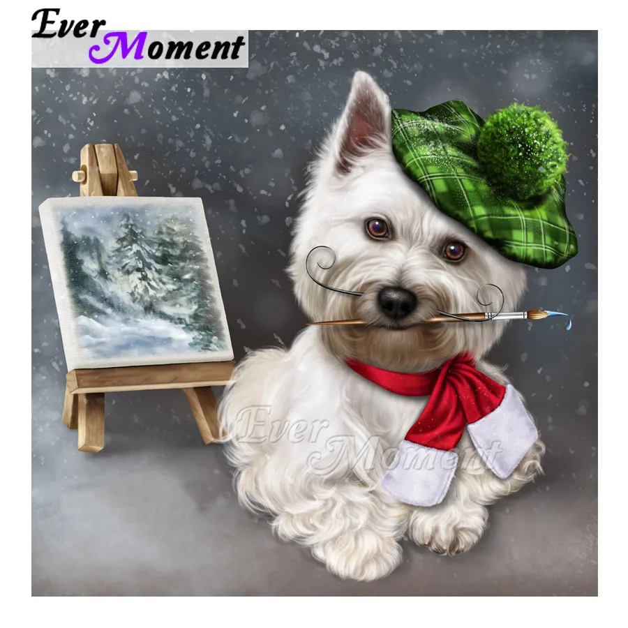 Алмазная живопись с собакой Ever Time полная выкладка квадратные Стразы алмазная