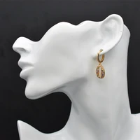 elliptical shape pendant rainbow zircon set with beautiful american and european lady earrings fashionable female jewelry