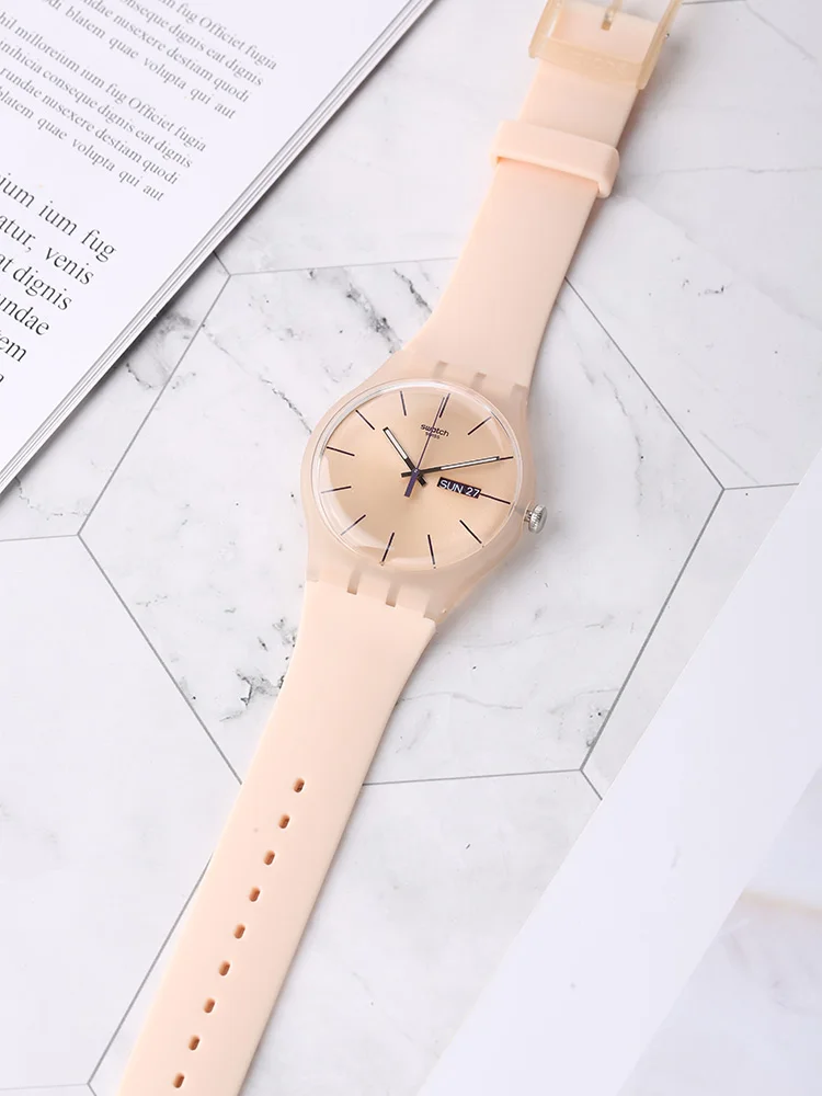 Часы swatch оригинальные яркие кварцевые часы Студенческая Пара часы SUOT700
