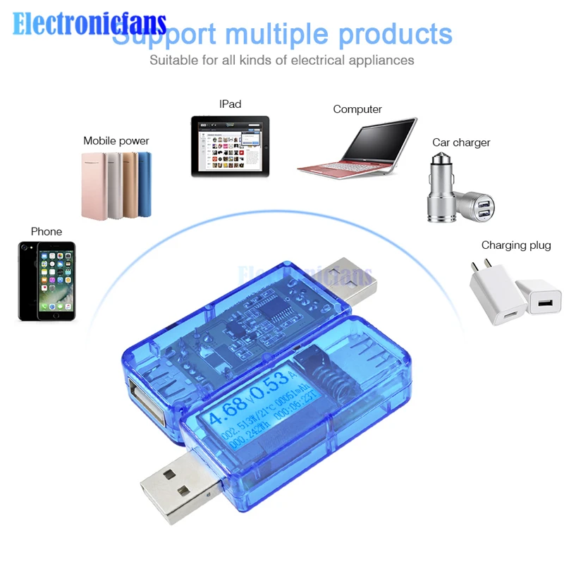Мини 12 в 1 USB Тестер Цифровой вольтметр напряжение амперметр тока мощность