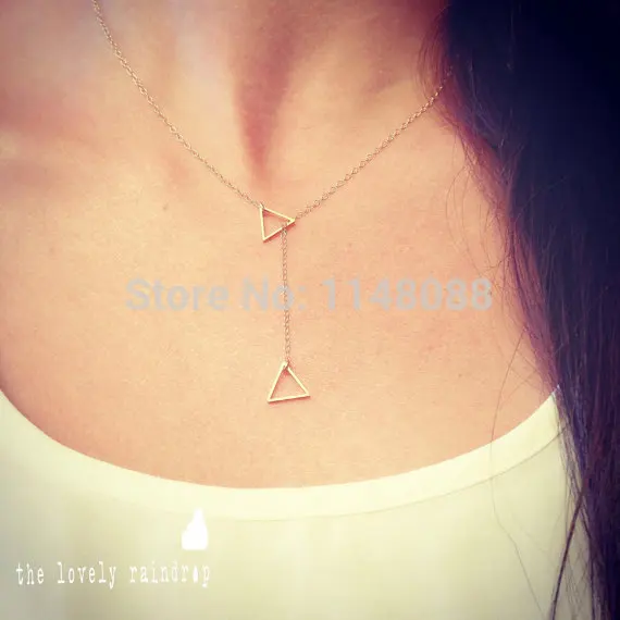 

Newest Handmade both triangle Necklace Jewelry Lovers Gift Idea