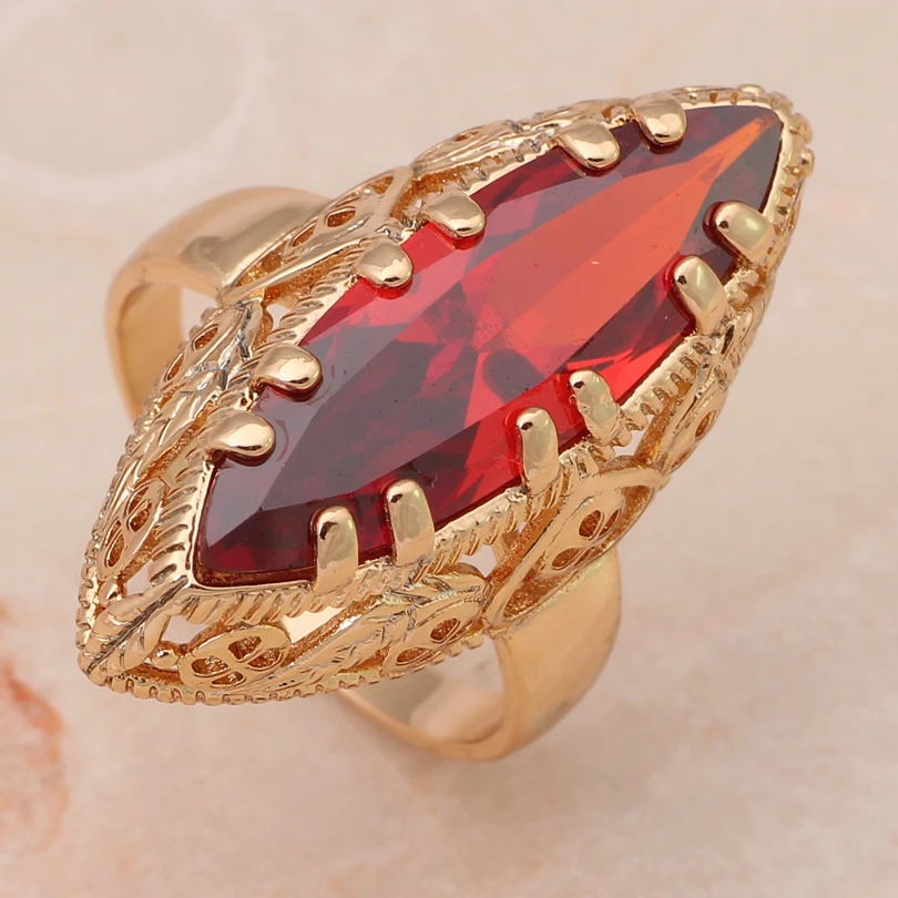 Женское элегантное кольцо с большим цирконием модные золотые и вечерние кольца