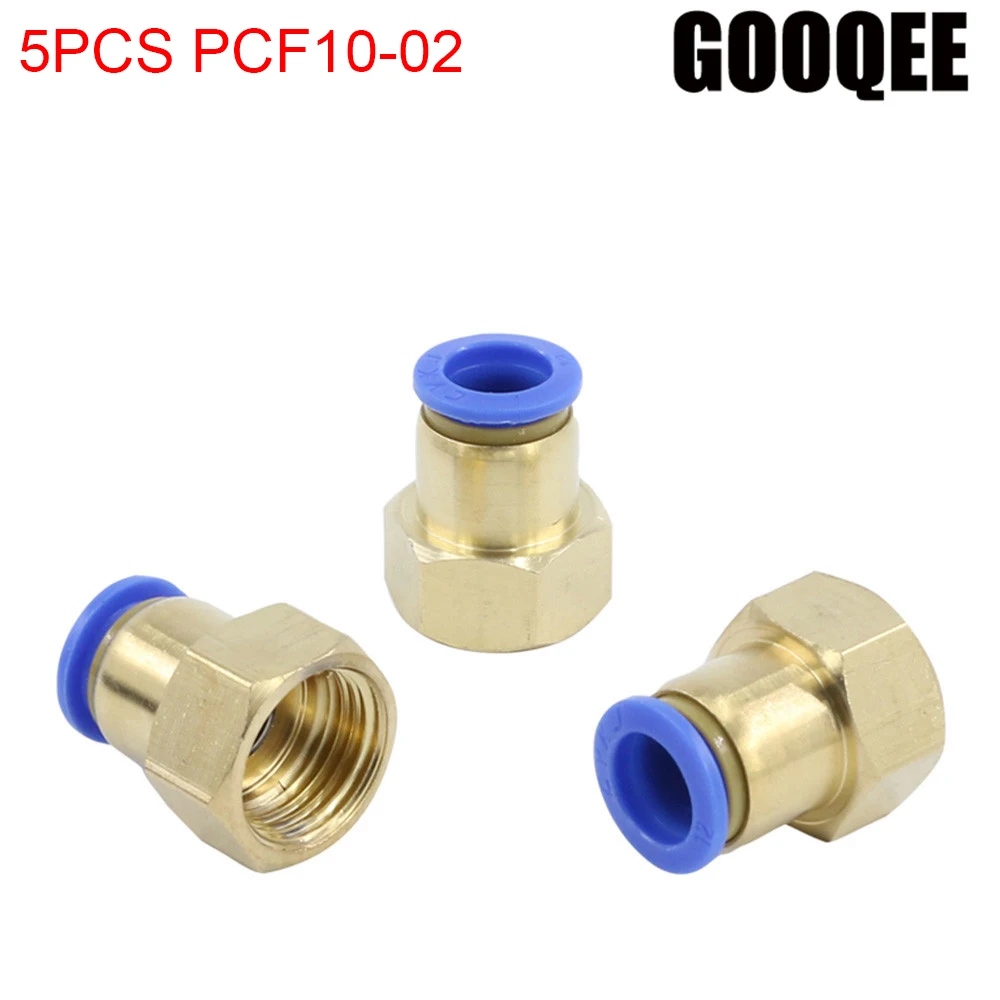 5 шт. PCF10 02 11 мм/1/4 &quotBSPT Женская резьба x 10 мм отверстие трубки push Air штуцер