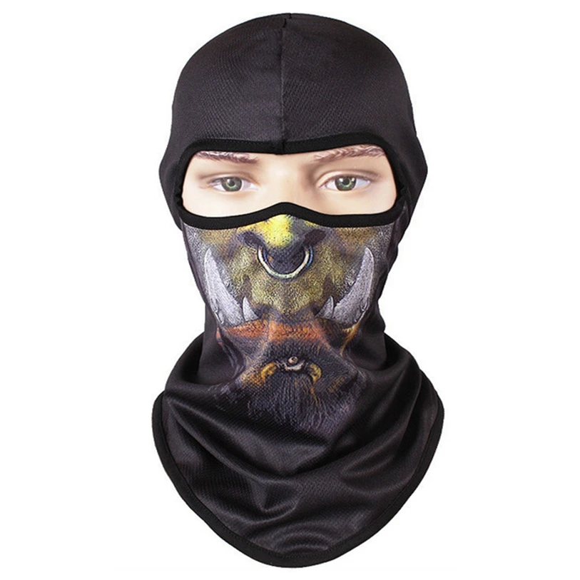 Зимняя Балаклава с 3d изображением животных маска на все лицо Боевая яркая шапка
