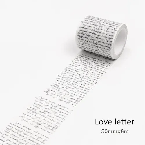 Love letter 50mm Ретро креативная васи лента винтажное Украшение скрапбукинг маскирующая лента bullet journal декоративные наклейки DIY - Цвет: Love letter 50mm