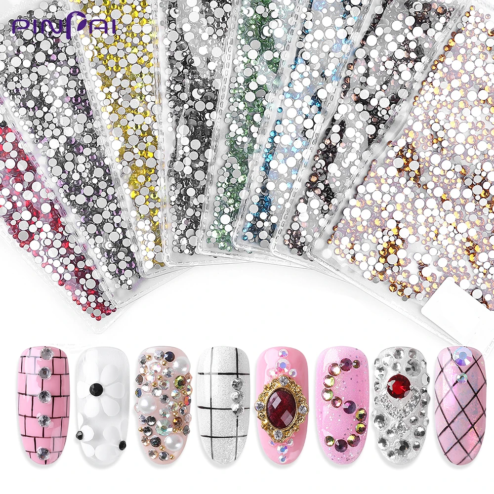 

31 Colors Mixed Sizes AB Colorful Clear Crystal Flatback Nail Rhinestones Non Hotfix DIY Manicure 3D Nail Art Decorations Gems