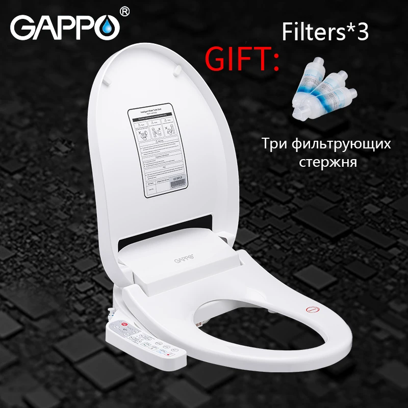 GAPPO Toilet Seats Smart Bidet Intelligent clean dry toilet cover Elongated Lid Cover Heated sit | Обустройство дома - Фото №1