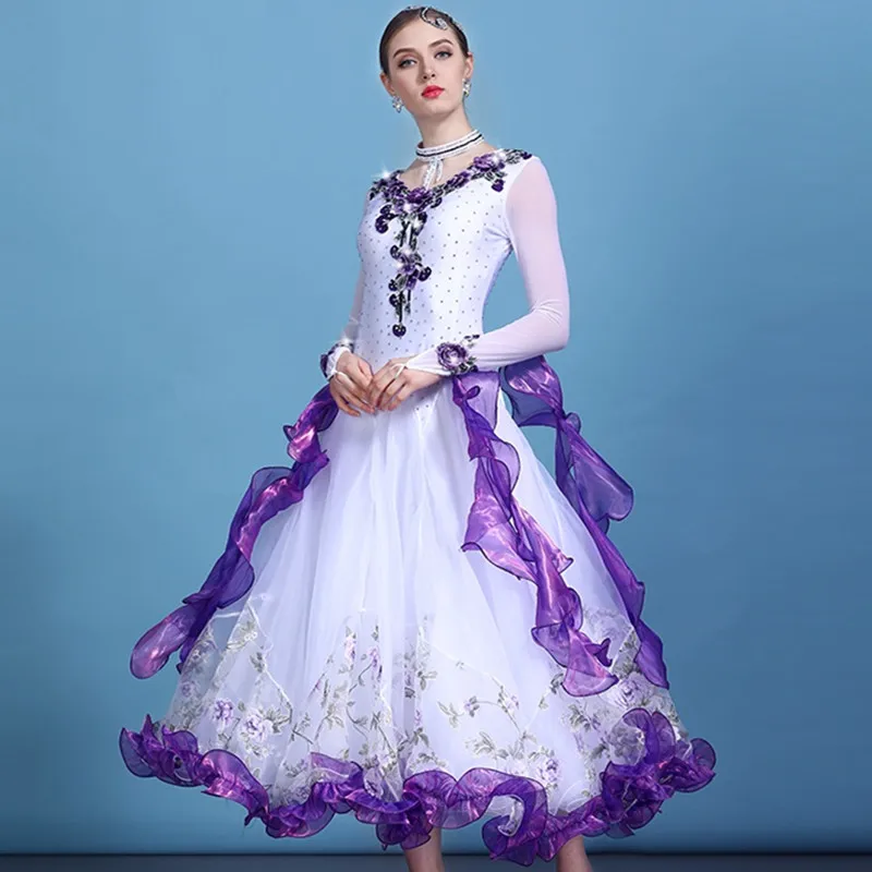 3 цвета Бальные платья Танцы вальса одежда современное танцевальное бальное