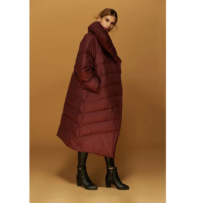 Пуховик женский европейский стиль длинная парка на гусином пуху 2019 | Женская