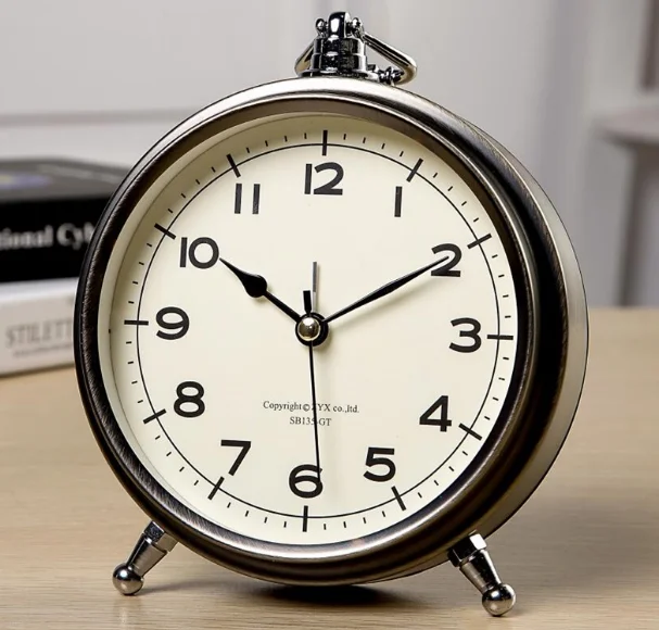 Мини будильник в стиле ретро металлические беззвучные настольные часы