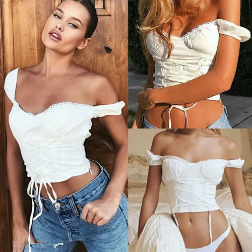 

2019 Fashion Women's Casual Top Sexy Ladies Slim Print Crop Top T-Shirt Cami