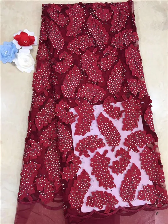 Оптовая продажа! 5 ярдов светло голубой африканский кружево ткань с Тюлевая