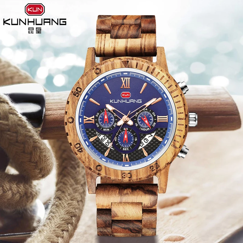 2019 Креативные мужские деревянные часы наручные креативные настоящие Твердые