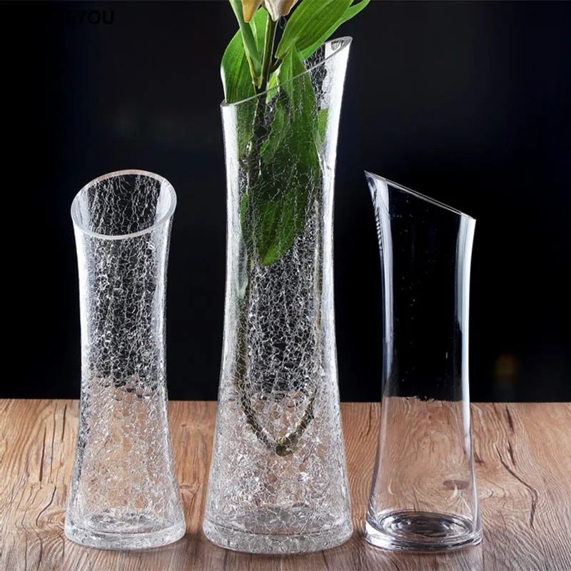 Высококачественная трещиночная угловая ваза цветочный горшок прозрачная