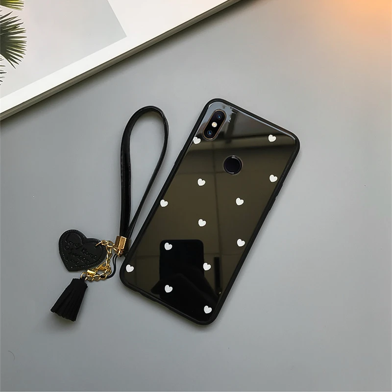 Чехол из закаленного стекла для Xiaomi Mi a1 A2 A3 Lite 5X 6X 6 Love Heart Жесткий Note 3 Play Wristband Couqe Capa