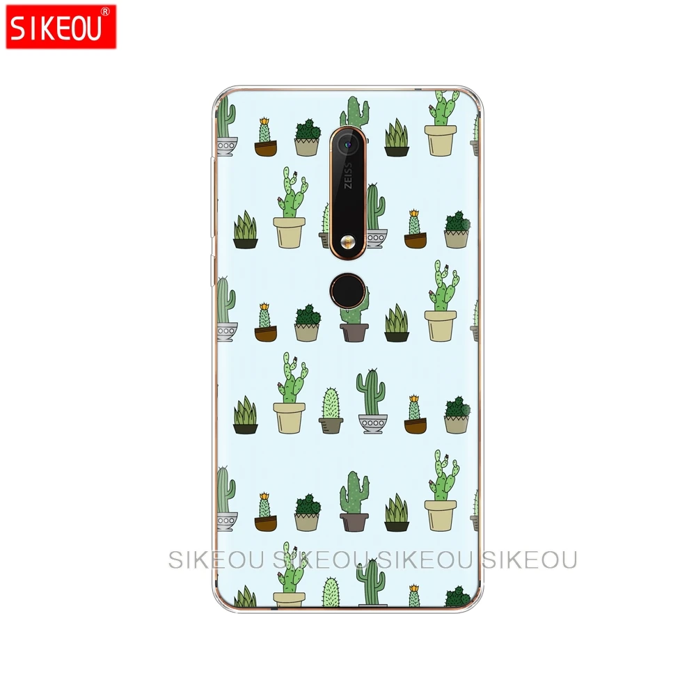 Силиконовый чехол для телефона Nokia 5 3 6 7 PLUS 8 9/Nokia 1 2 2018 Кактус Цветок череп Девушка |