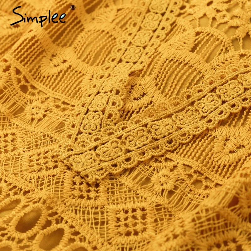 Женская кружевная блузка Simplee с вышивкой, женский ажурный топ с баской, с коротким рукавом, рубашка, женская летняя блузка белого цвета