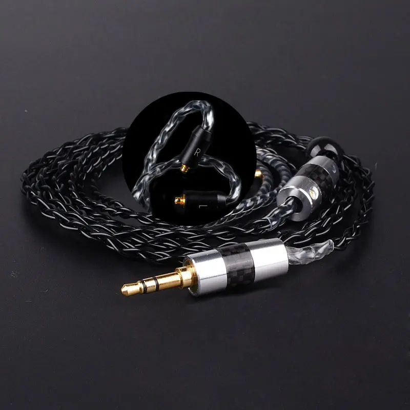 Black MMCX Кабель для обновления наушников используется для ath-im01/im02/im03/im04/im50/im70 IE8/IE80/IE80I SE846/SE535/SE425 ZSN/ZS10/ZST A2DC MMCX 2PIN - Цвет: Black MMCX