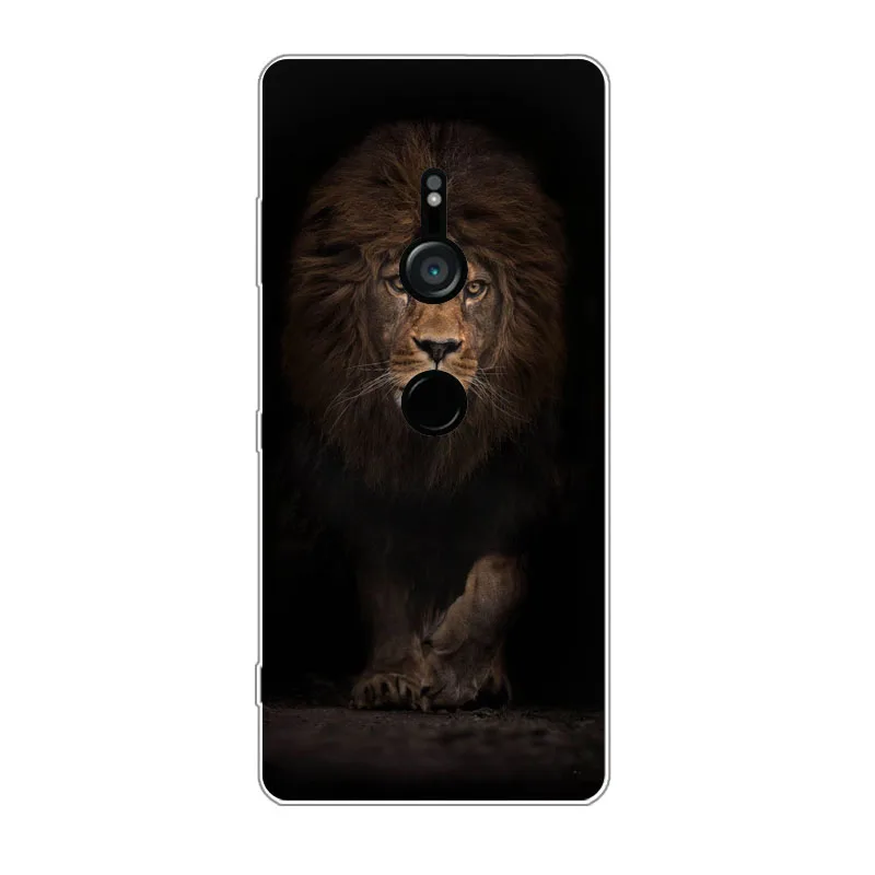 For Sony Xperia Xz3 Case Silicon tigon beast Painting Soft TPU Back Cover for protect Phone cases shell |