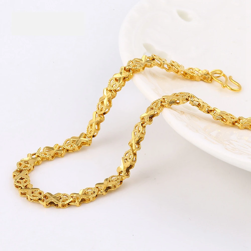 Милый браслет с 4 листиками и желтым золотом для маленького запястья|bracelets for|bracelets