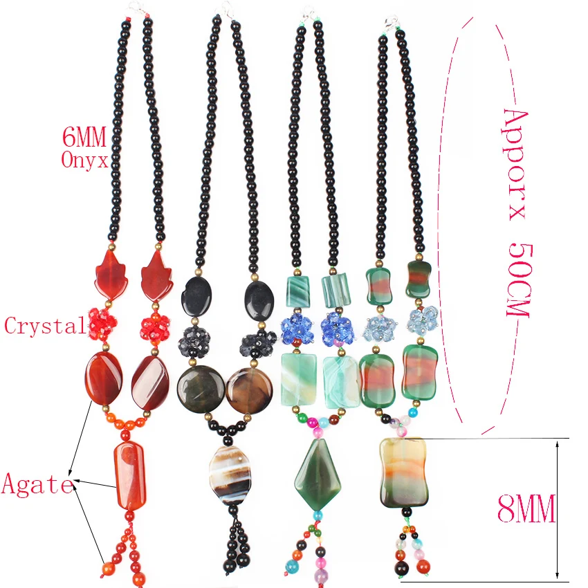 Женское Ожерелье в стиле бохо длинное ожерелье из натурального камня 50 см |