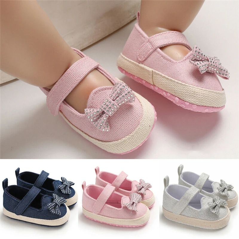 Летняя обувь для новорожденных девочек мягкая подошва с блестками нескользящая