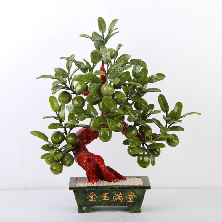 

Natural color jade 28 peach tree Home Furnishing jewelry gifts living room decoration crafts jade pot