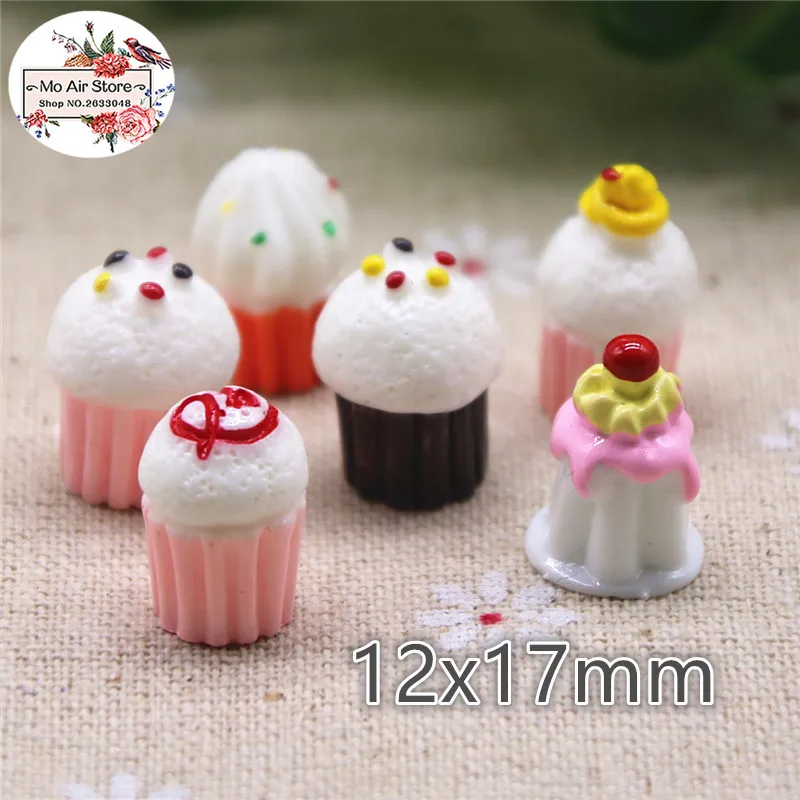 

3D cake dessert 10PCS resin Flat back Cabochon Miniature Food Art Supply Decoration Charm Craft