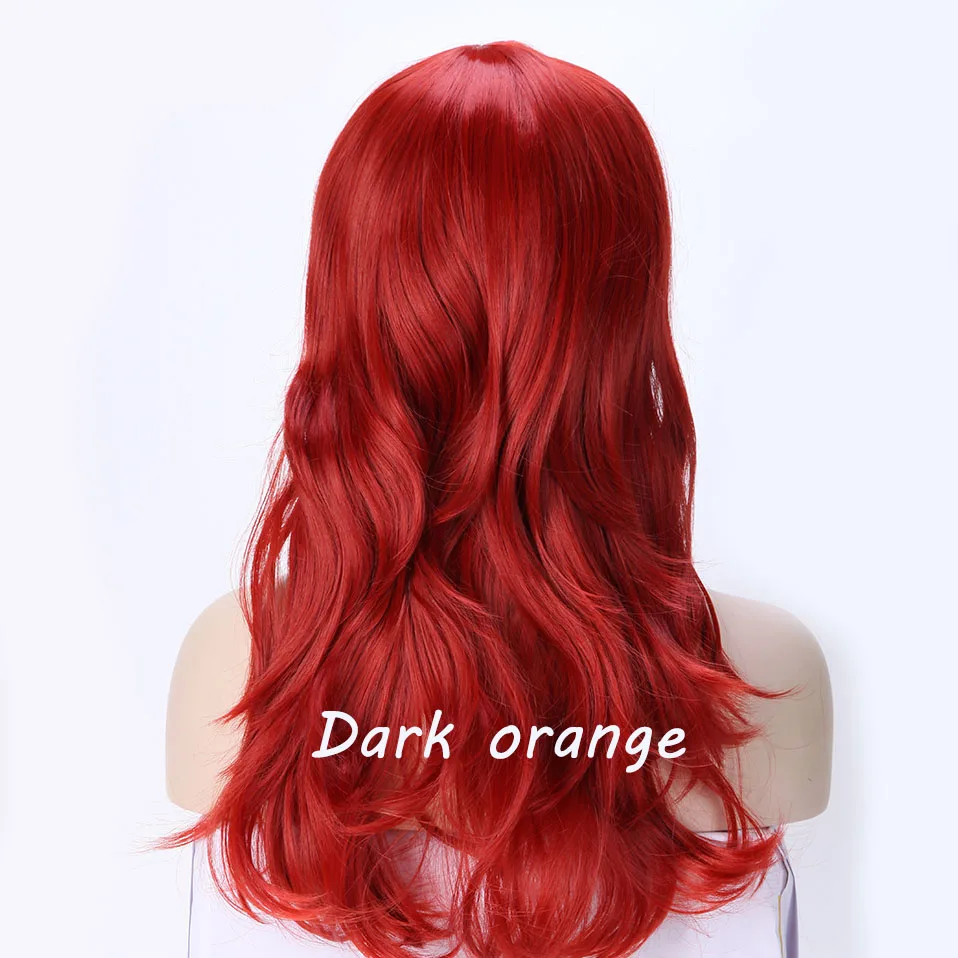Dark orange S-noilite длинные волнистые косплей красный зеленый Puprle розовый черный синий серебристый серый коричневый синтетические волосы парики - Цвет: Dark orange